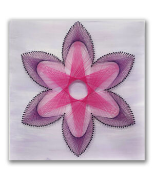 Cuadro Hilorama Mandala 6 puntas rosa
