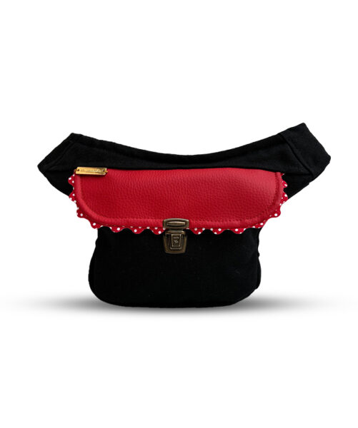 Caomka - Bolso riñonera Mini Elegant Black & Red